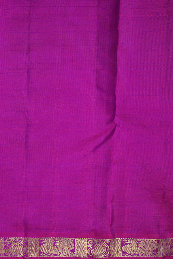 Kanchipuram Silk Saree Dual Tone With Peacock Floral Buttas