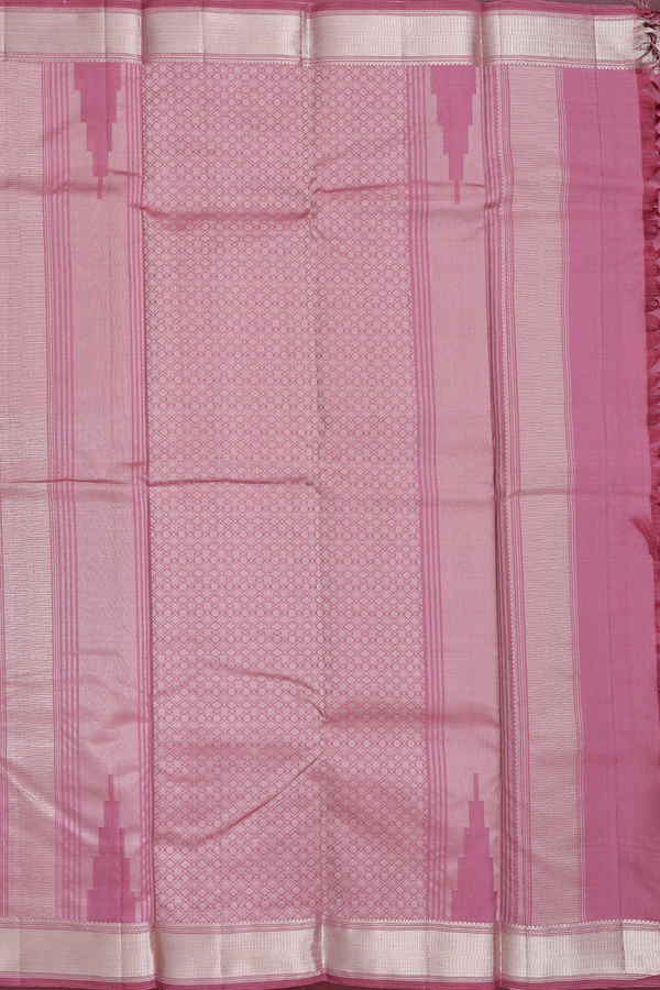 Kanchipuram Silk Saree Dusty Pink With Iruthalai Pakshi Buttas