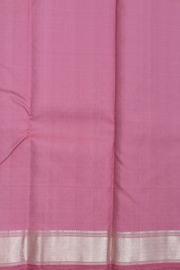 Kanchipuram Silk Saree Dusty Pink With Iruthalai Pakshi Buttas