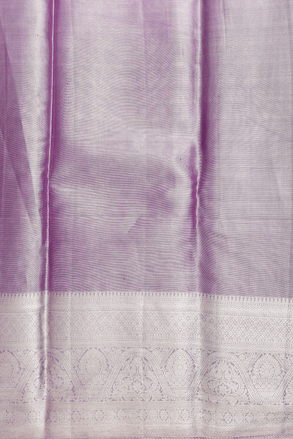 Kanchipuram Silk Saree Dusty Violet Tissue With Floral Design