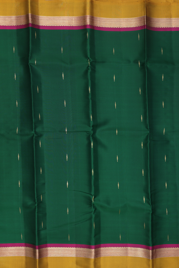 Kanchipuram Silk Saree Emerald Green With Malli Moggu Buttas