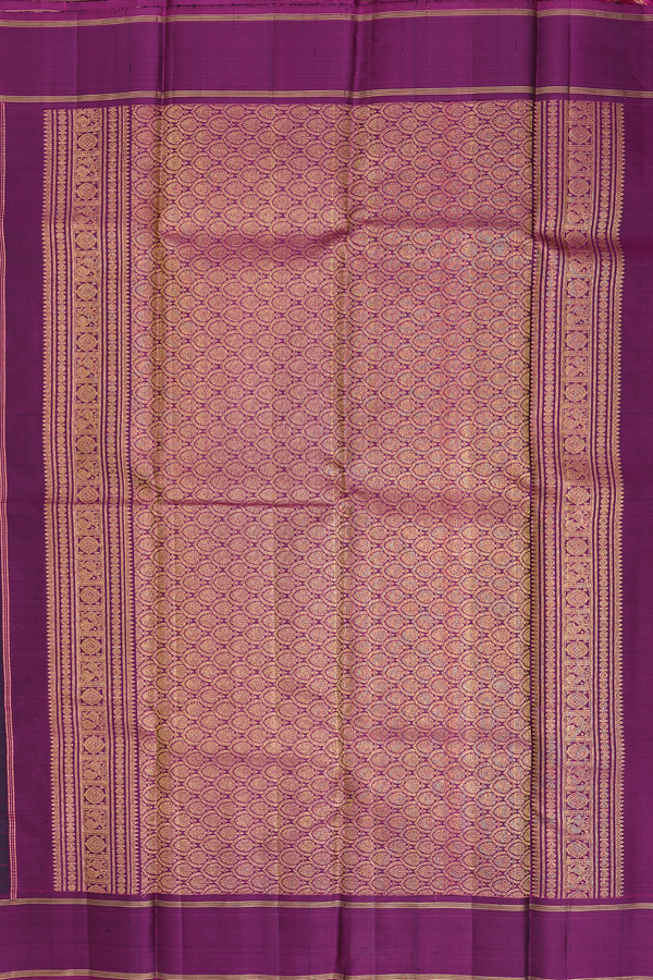 Kanchipuram Silk Saree Forest Green With Checks Along Buttas