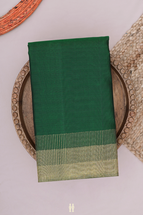 Kanchipuram Silk Saree Forest Green With Seppu Rekku Border