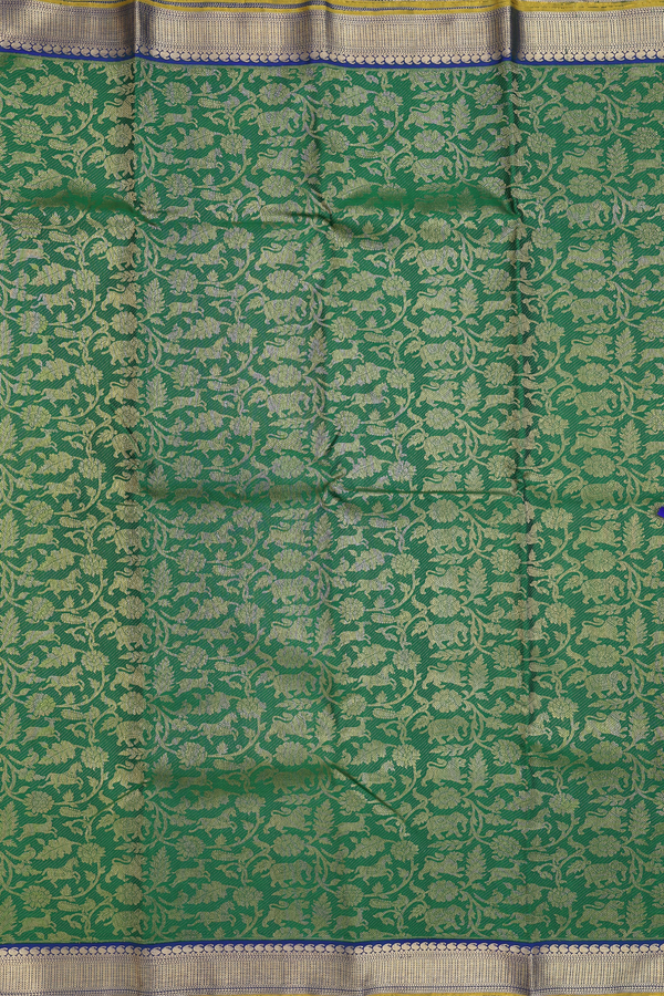 Kanchipuram Silk Saree Forest Green With Vanasingaram Design
