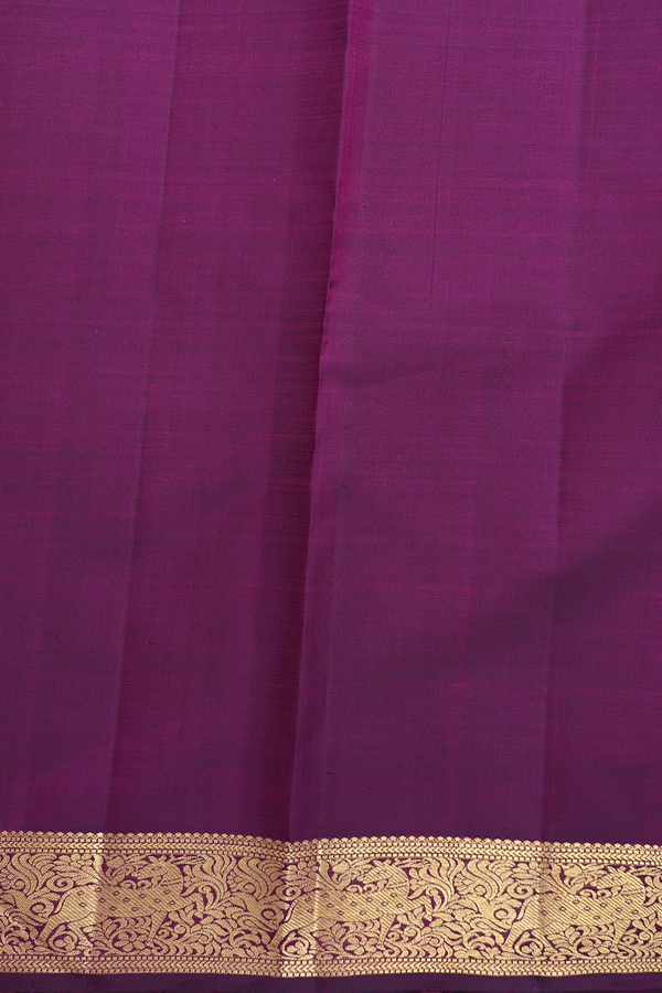 Kanchipuram Silk Saree Grape Purple With Stripes Along Buttas