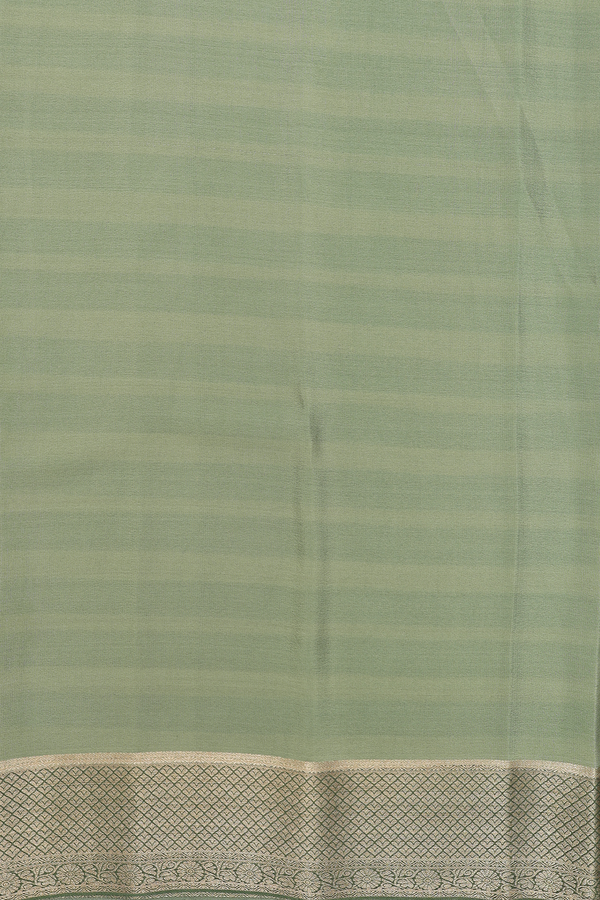 Mysore Silk Saree Green And Brown With Diagonal Design