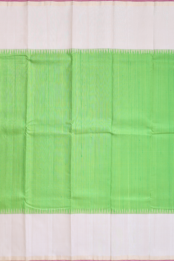 Kanchipuram Silk Saree In Green And Yellow With Checks Design