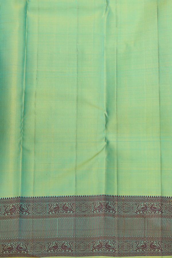 Kanchipuram Silk Saree Green With Peacock Buttas
