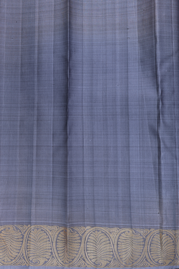 Kanchipuram Silk Saree In Aegean Blue With Brocade Design