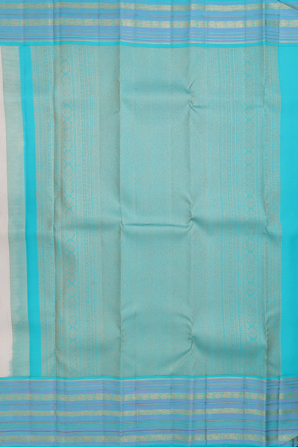Kanchipuram Silk Saree In Beige Brocade Design