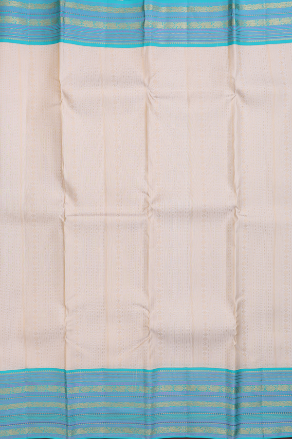 Kanchipuram Silk Saree In Beige Brocade Design
