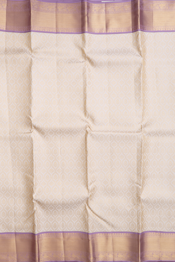 Kanchipuram Silk Saree In Beige With Brocade Design