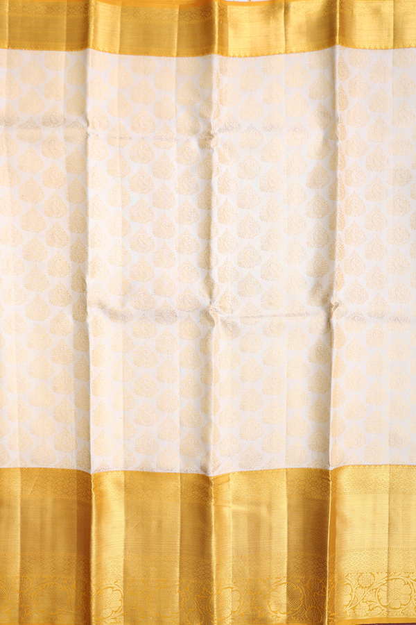 Kanchipuram Silk Saree In Beige With Brocade Design