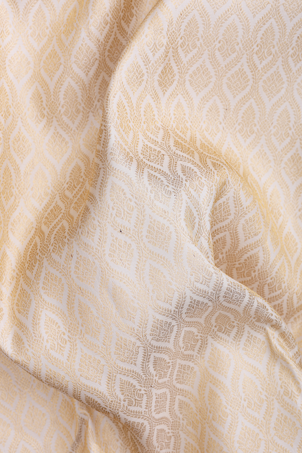 Kanchipuram Silk Saree In Beige With Brocade Design