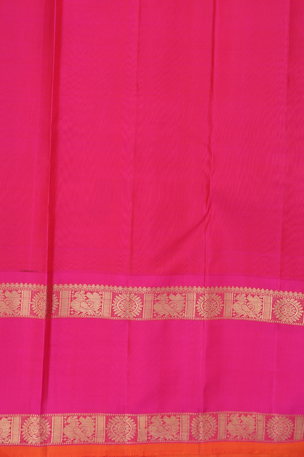 Kanchipuram Silk Saree In Beige With Chakram Buttas