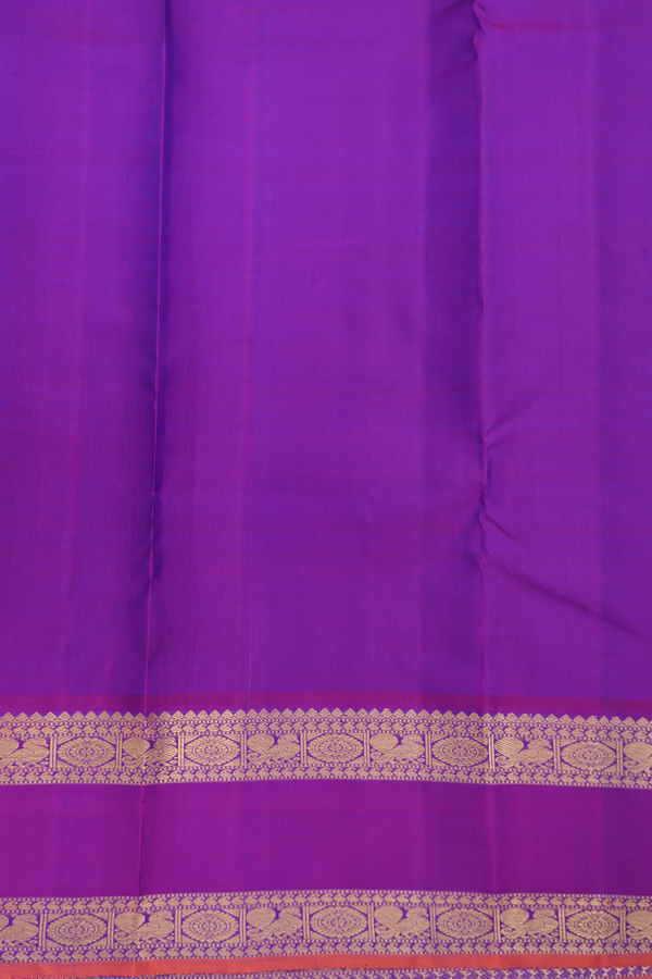 Kanchipuram Silk Saree In Beige With Checks Design