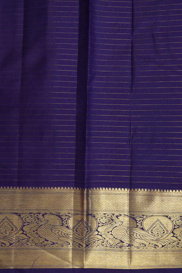 Kanchipuram Silk Saree In Beige With Checks Design