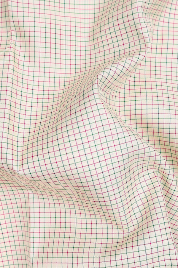 Kanchipuram Silk Saree In Beige With Checks Design