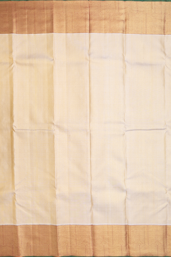 Kanchipuram Silk Saree In Beige Tissue With Contrast Border