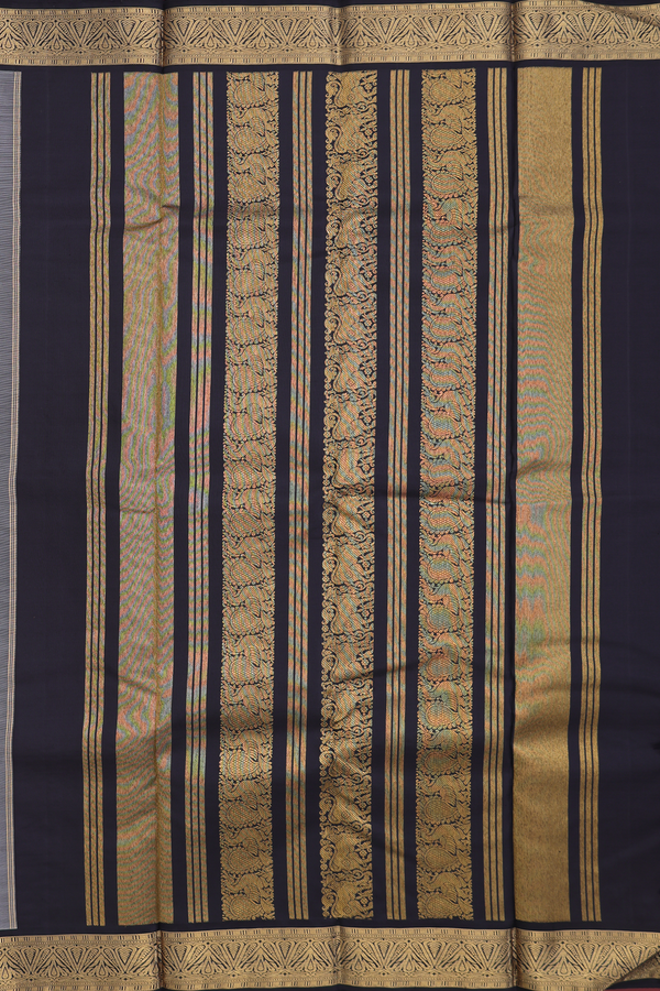 Kanchipuram Silk Saree In Beige With Elephant Motifs