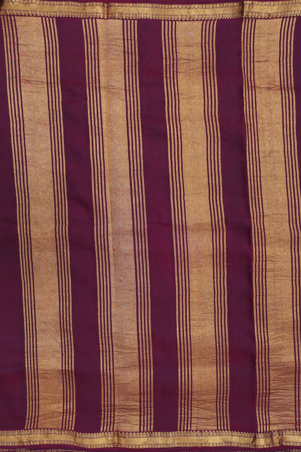 Kanchipuram Silk Saree In Beige With Floral Hand Painted