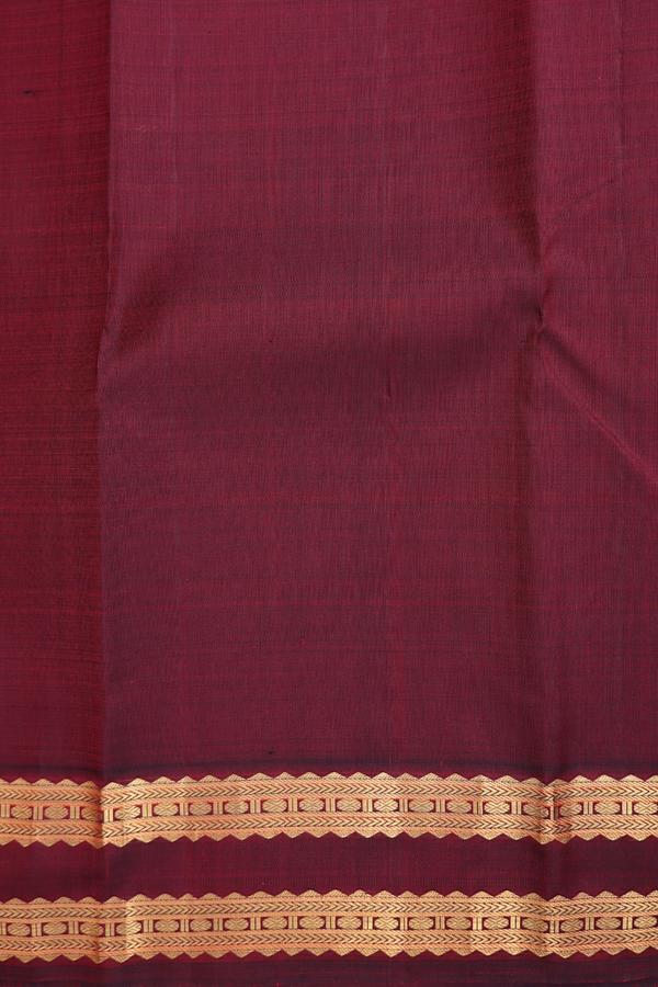 Kanchipuram Silk Saree In Beige With Ganga Jamuna Border