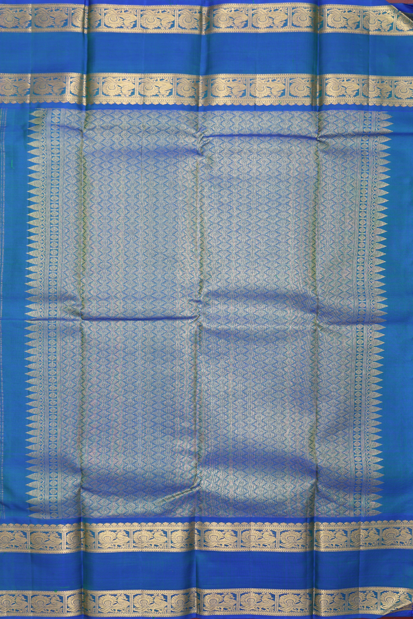 Kanchipuram Silk Saree In Beige With Iruthalai Pakshi Buttas