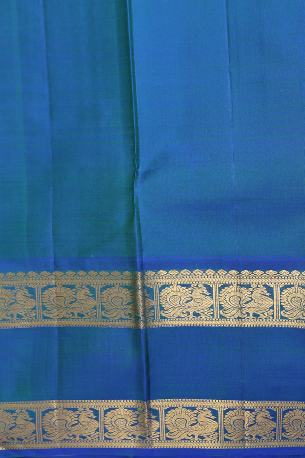 Kanchipuram Silk Saree In Beige With Iruthalai Pakshi Buttas