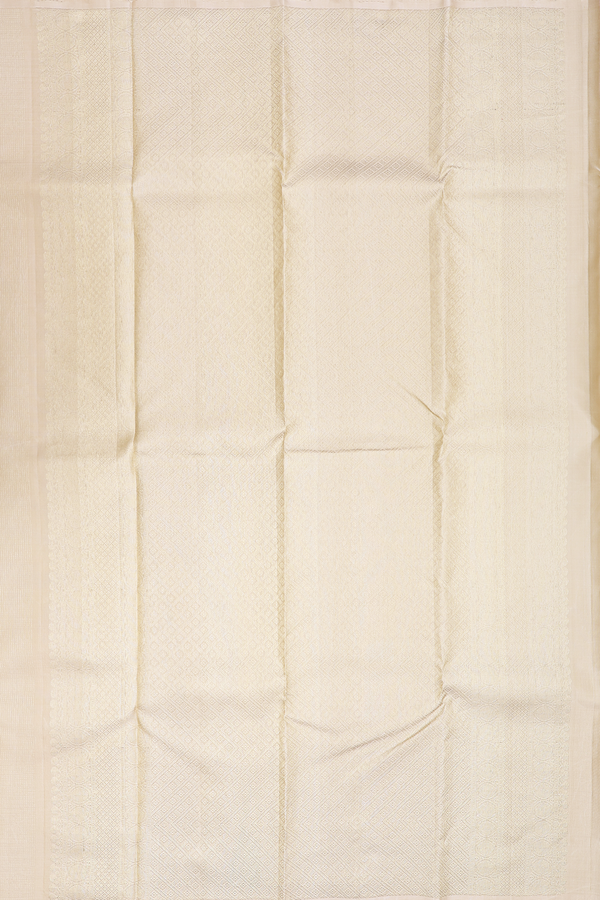 Kanchipuram Silk Saree In Beige With Mandala Design