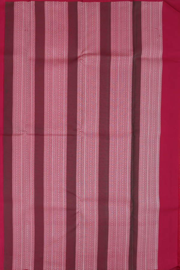 Kanchipuram Silk Saree In Beige With Parrot Buttas