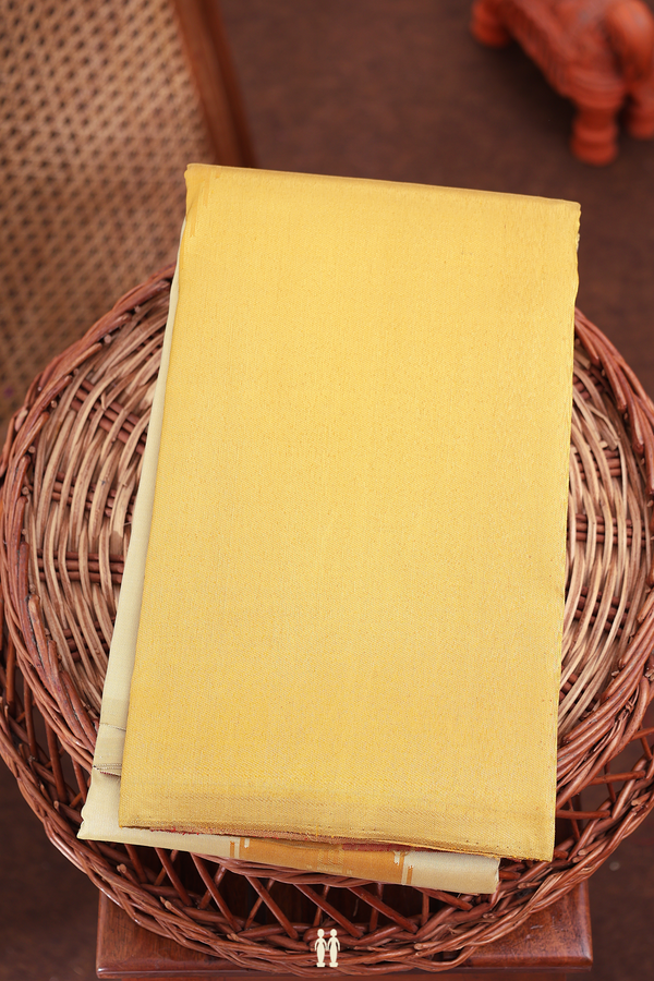 Kanchipuram Silk Saree In Beige With Temple Design