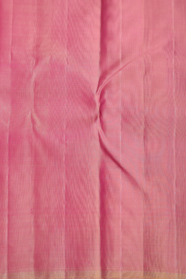 Kanchipuram Silk Saree In Beige With Temple Design