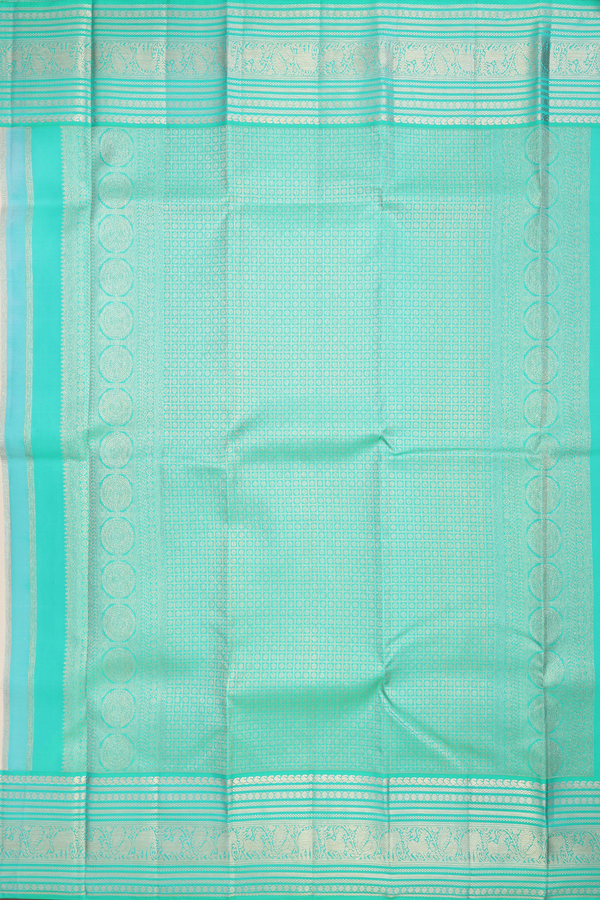 Kanchipuram Silk Saree In Beige With Thilagam Buttas