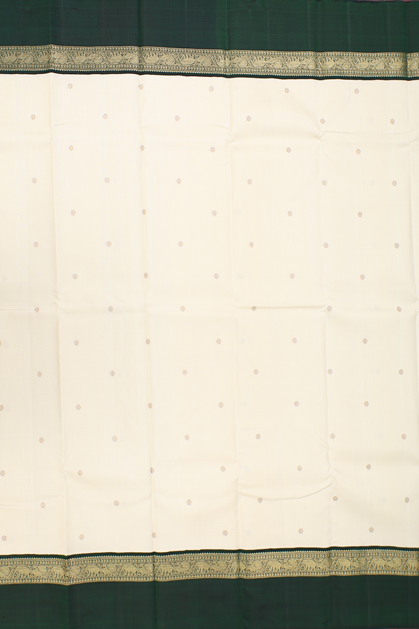 Kanchipuram Silk Saree In Beige With Zari Buttas