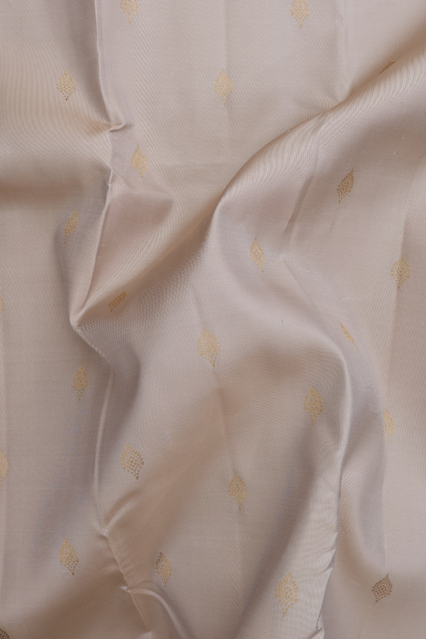 Kanchipuram Silk Saree In Pastel Brown With Zari Buttas