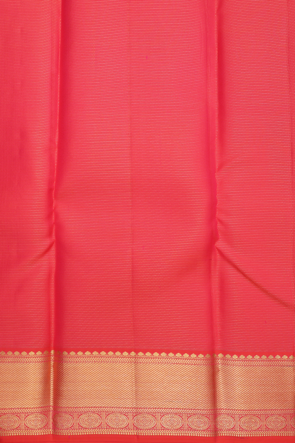 Kanchipuram Silk Saree In Berry Pink Stripes With Buttas