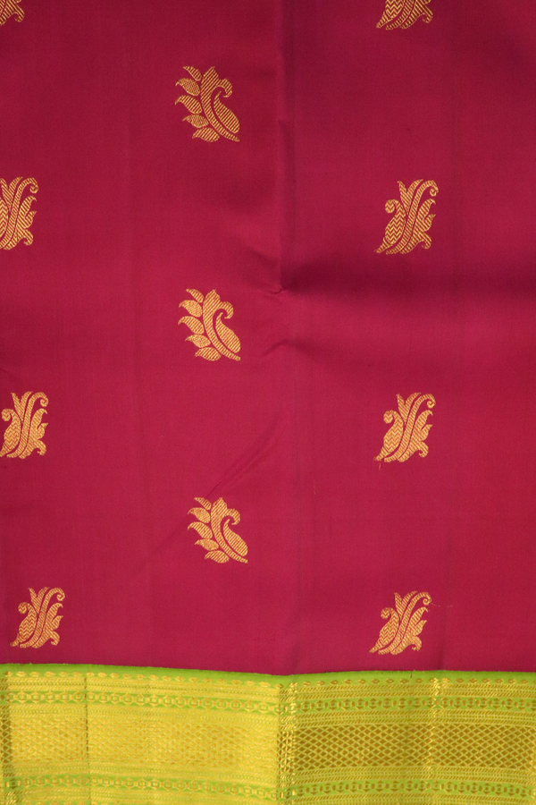 Kanchipuram Silk Saree In Berry Pink With Paisley Zari Motif