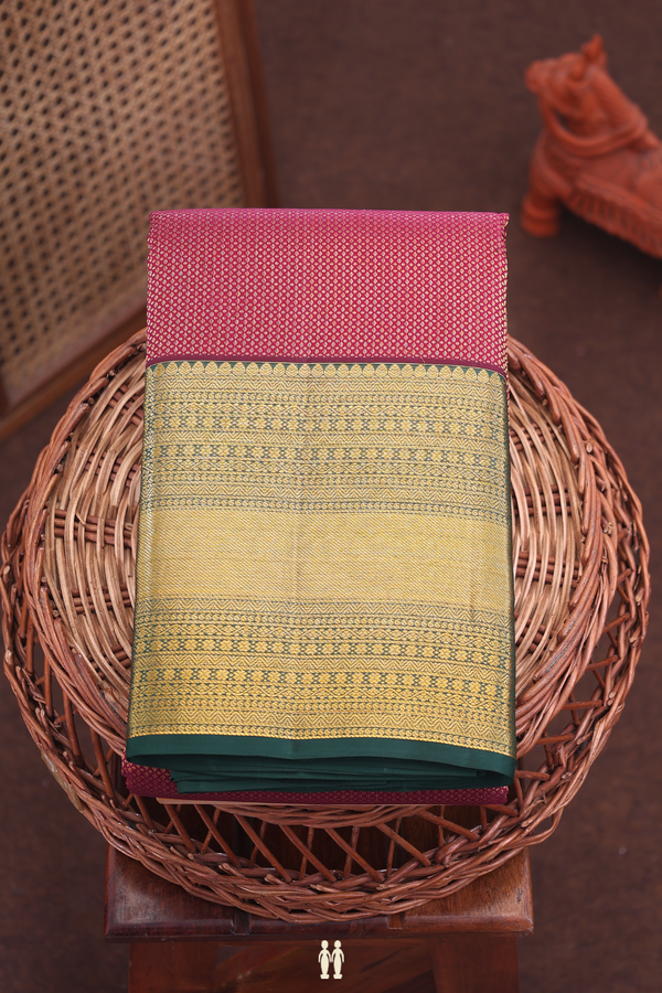 Kanchipuram Silk Saree In Berry Purple With Brocade Design