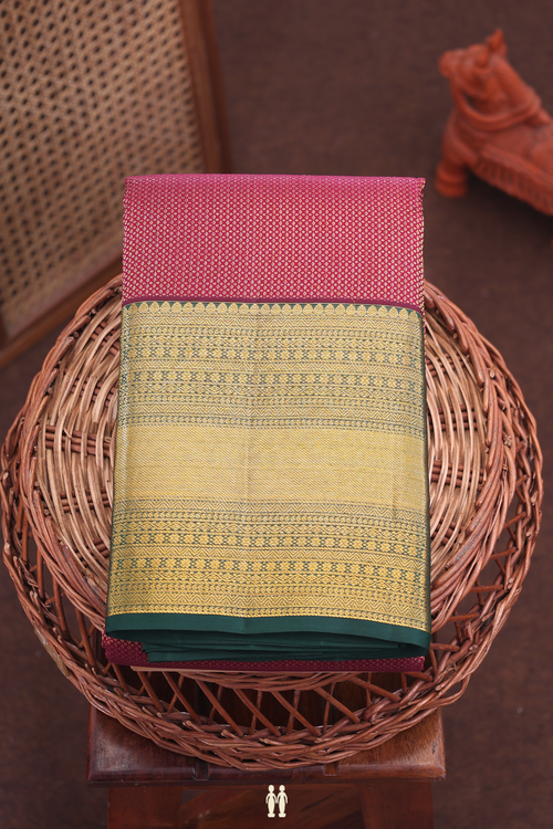 Kanchipuram Silk Saree In Berry Purple With Brocade Design