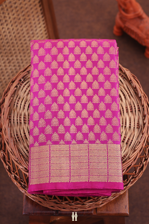 Kanchipuram Silk Saree In Berry Purple With Brocade Design