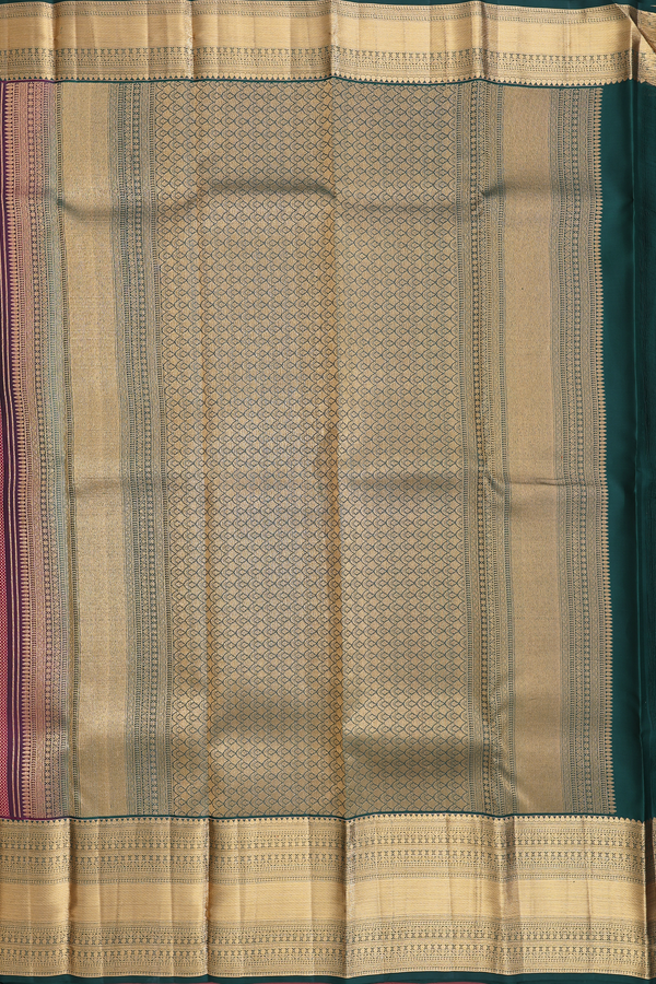 Kanchipuram Silk Saree In Berry Purple With Brocade Design