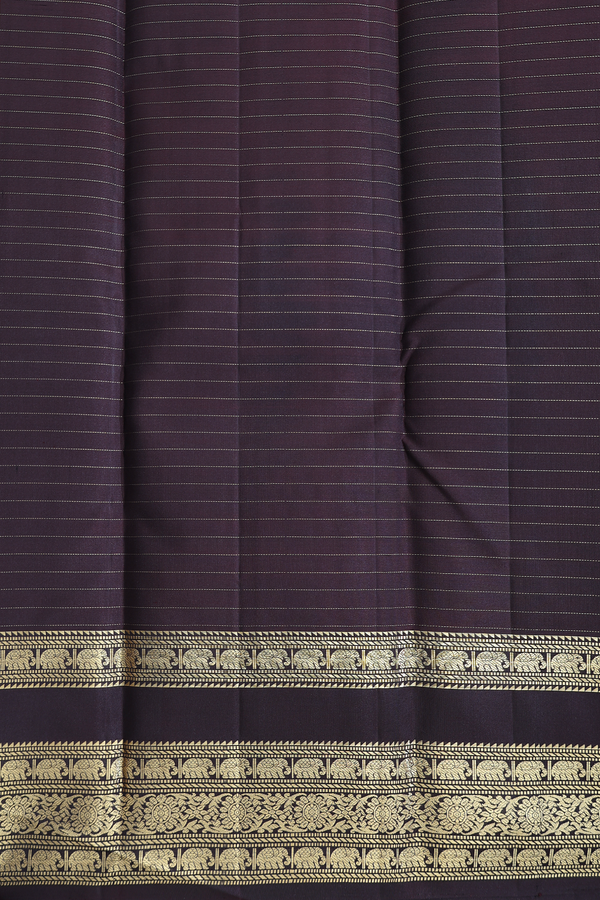 Kanchipuram Silk Saree In Berry Purple With Checks Design