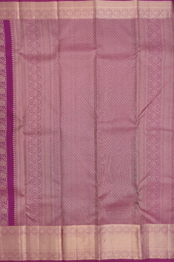 Kanchipuram Silk Saree In Berry Purple With Floral Design