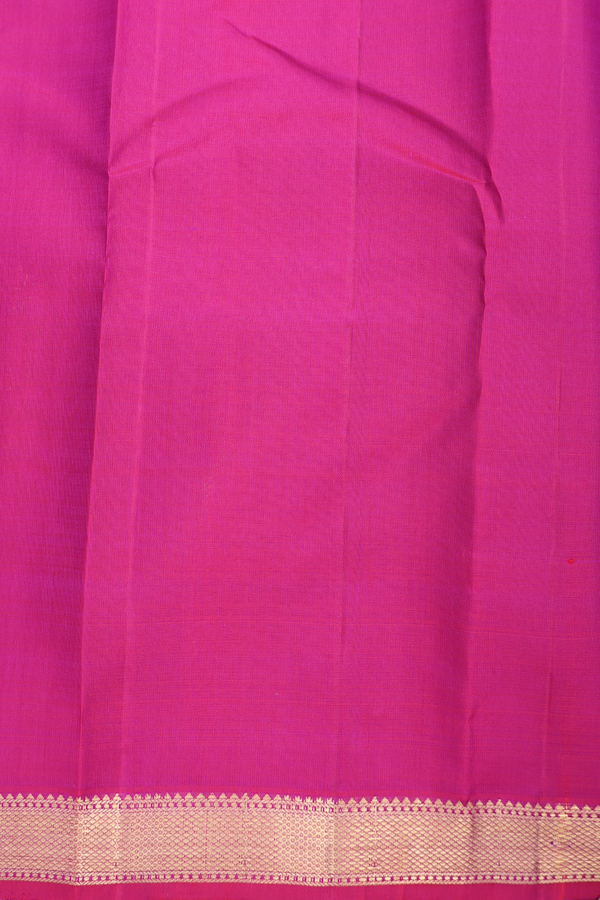 Kanchipuram Silk Saree In Berry Purple With Parrot Buttas