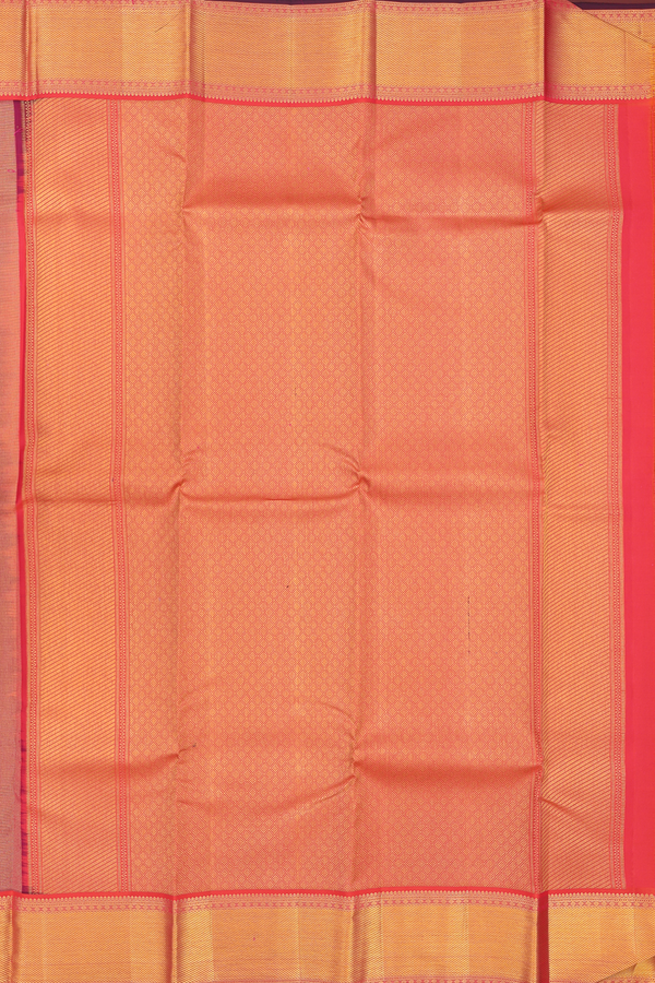 Kanchipuram Silk Saree In Berry Purple With Peacock Buttas