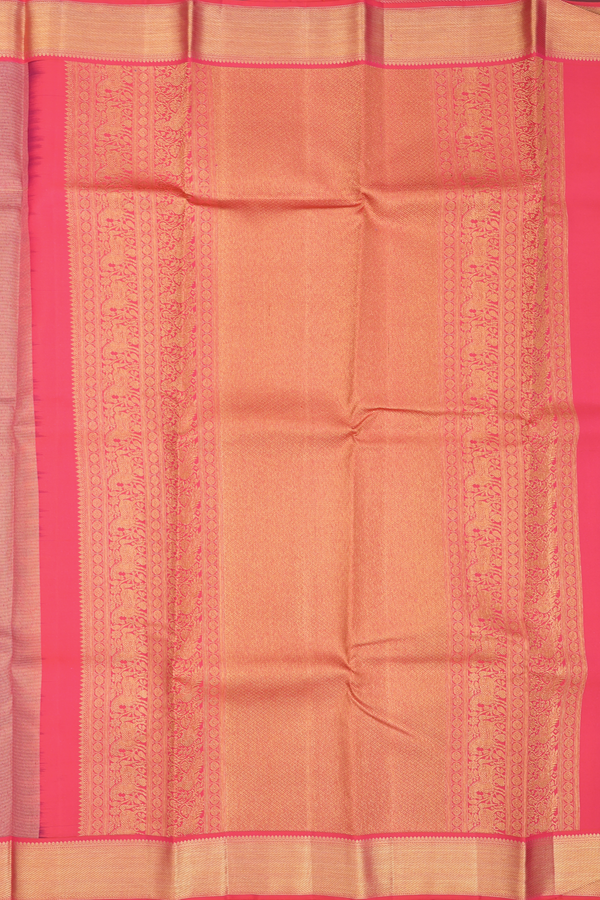 Kanchipuram Silk Saree In Berry Purple With Peacock Buttas