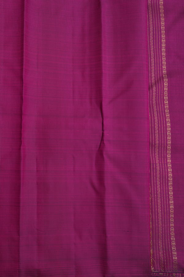 Kanchipuram Silk Saree In Berry Purple With Stripes Design