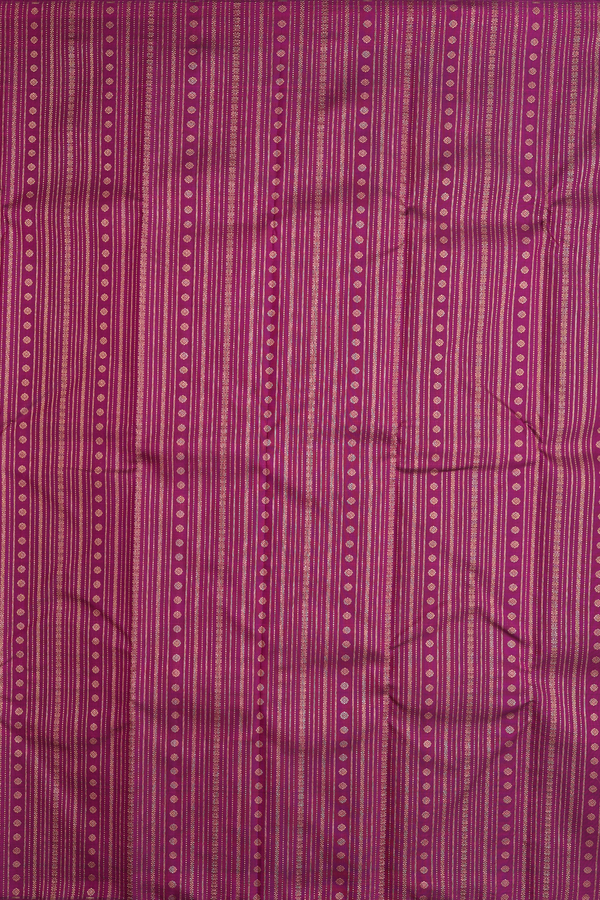 Kanchipuram Silk Saree In Berry Purple With Stripes Design