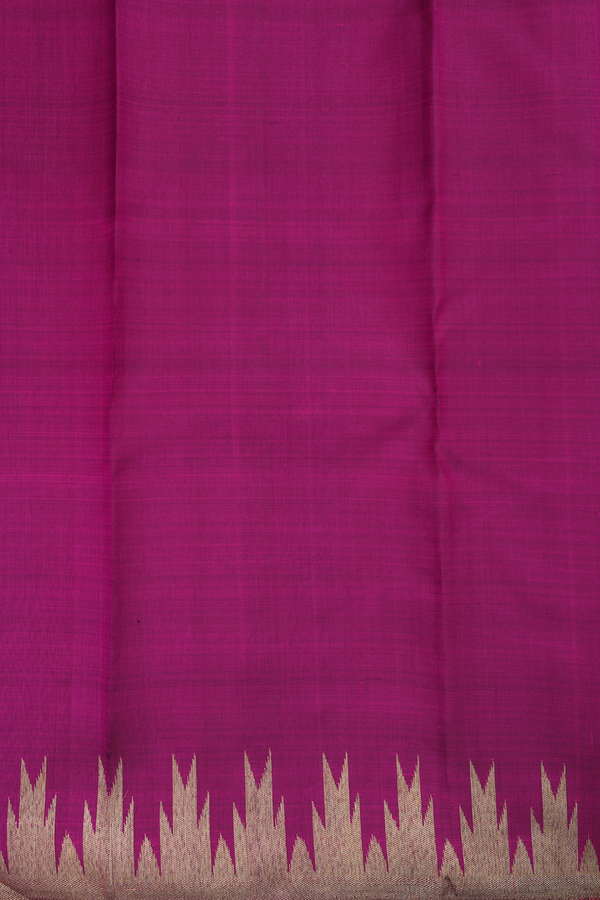 Kanchipuram Silk Saree In Berry Purple With Temple Border