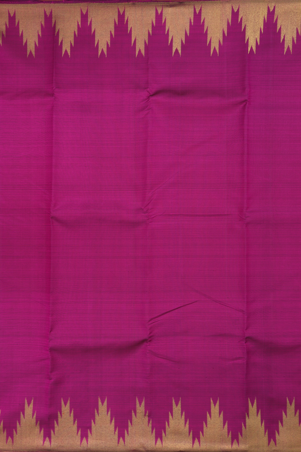 Kanchipuram Silk Saree In Berry Purple With Temple Border